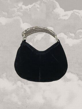 YVES SAINT LAURENT Tom Ford Mombasa Velvet Metal Evening bag Black Mini y2k